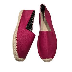 Maje Espadrille Flats Shoes Women's Red Size EU 40 Leather Slip On Outdoor